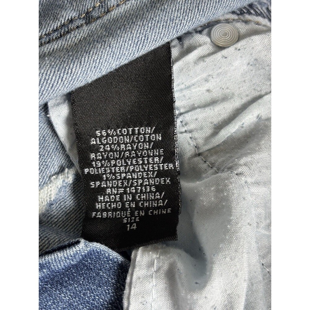 1822 Denim Jeans Women’s 14 Blue Cotton Straight Ankle Frayed Hem - Picture 5 of 8